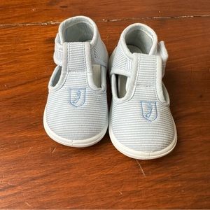 JACADI blue stripe baby slippers